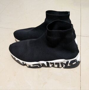 Balenciaga Black and White Sock Sneakers